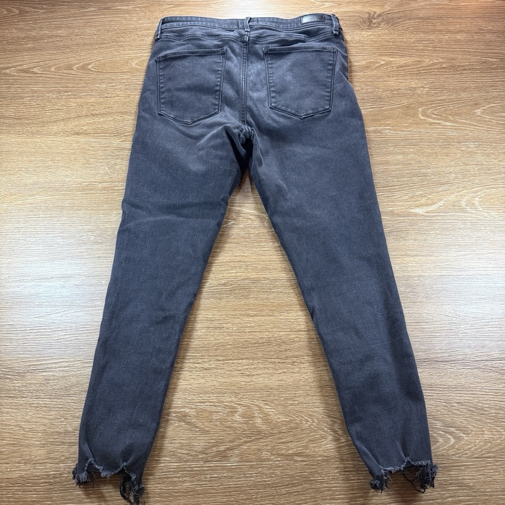 Abercrombie & Fitch Simone High Rise Ankle Jeans Women's 32 Black Raw Hem - Picture 8 of 8